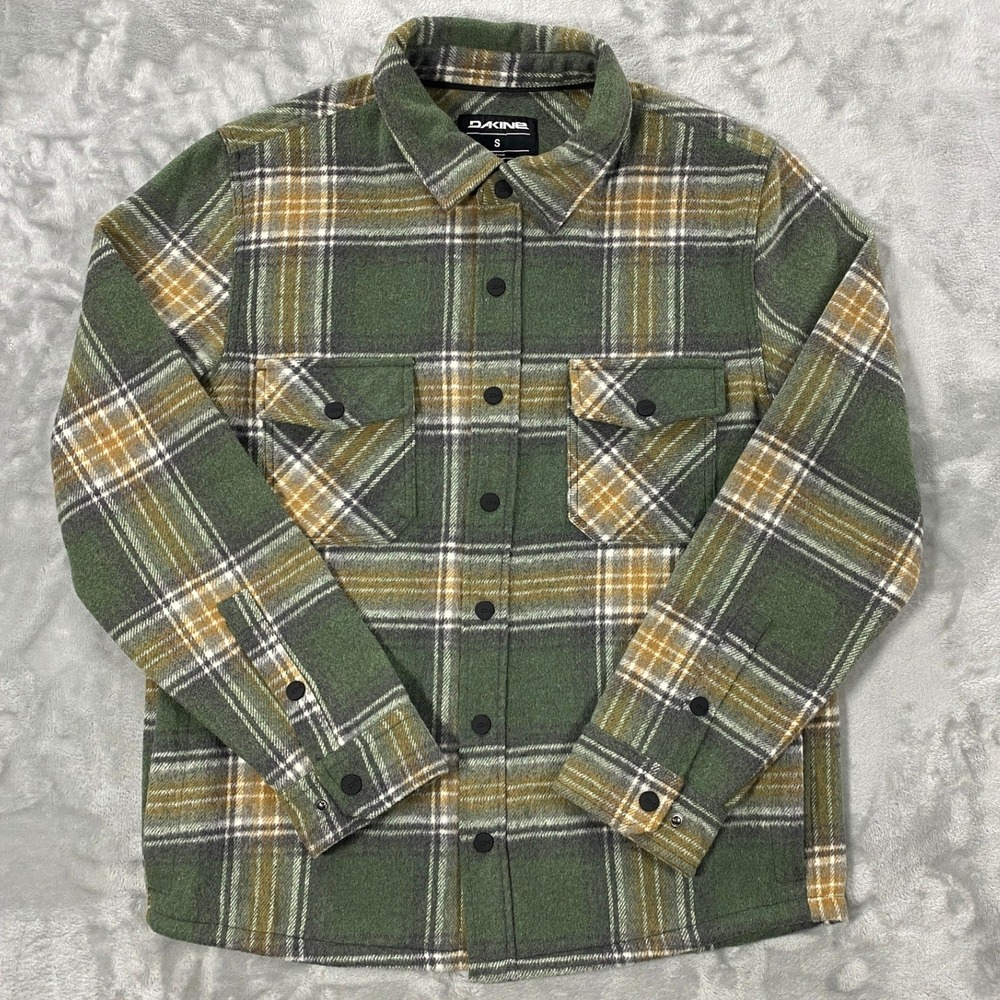 Dakine Heavyweight Flannel Shacket Men S Green Plaid Outdoor Workwear Hiking Pro